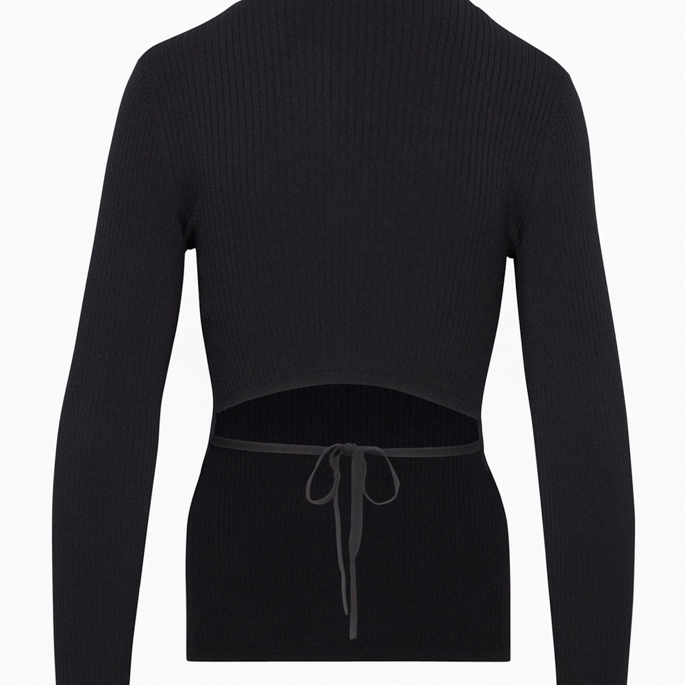 Aritzia Babaton Sculpt Knit Tie-back Longsleeve Black